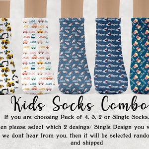 Personalized Socks,Party Favor Kids/Adult Socks,Custom Shark Socks/Construction Vehicle/Rocket Socks/Car Socks/Popcorn Socks-Birthday Gift