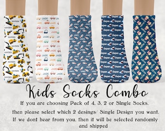 Personalized Socks,Party Favor Kids/Adult Socks,Custom Shark Socks/Construction Vehicle/Rocket Socks/Car Socks/Popcorn Socks-Birthday Gift
