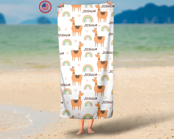 Asciugamano lama personalizzato/Asciugamano da spiaggia per bambini/ Asciugamani da spiaggia per ragazze/Asciugamani da bagno per lama per  ragazze/Asciugamano da spiaggia per bambini, Bomboniera per feste,  Bomboniera per lama -  Italia