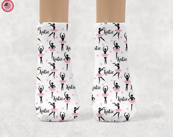 Chaussettes personnalisées pour les enfants, chaussettes personnalisées pour enfants ballerine dancer - cadeau d’anniversaire, cadeau unique pour les filles, idée de cadeau mignonne pour les faveurs de fête pour enfants