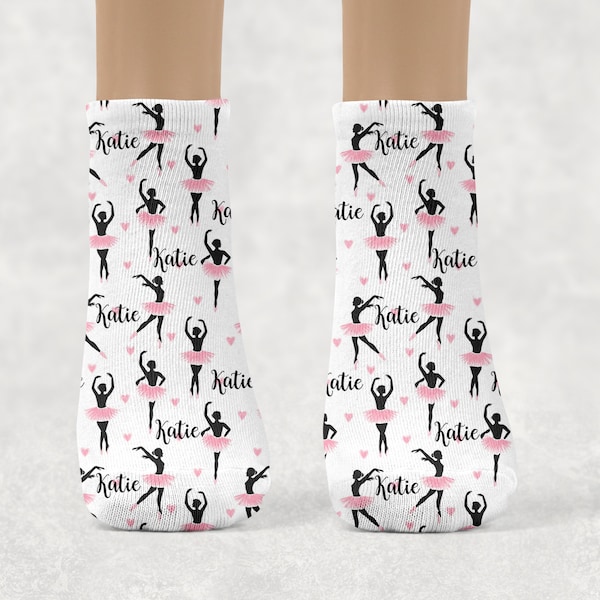 Chaussettes personnalisées pour les enfants, chaussettes personnalisées pour enfants ballerine dancer - cadeau d’anniversaire, cadeau unique pour les filles, idée de cadeau mignonne pour les faveurs de fête pour enfants