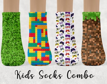 Kids Socks,Toddler socks , Fun Prints ,Gaming Socks,  Novelty Kids Socks , Birthday Gift, Cute Gift Idea for Kids,Party Favor