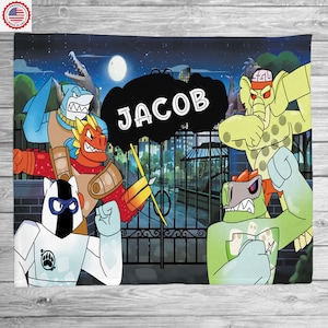Personalized Goo Jit Zu Blanket-Custom Goo Jit Zu Throw Blanket -Cartoon Baby Name Blanket,Matching pillow-Cartoon Custom Pillowcase