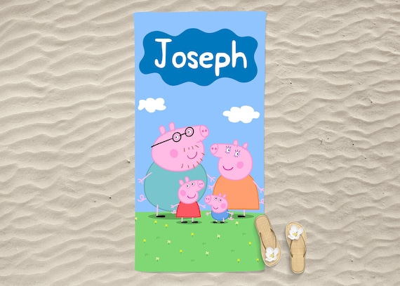 Personalized Peppa Pig Beach Towel Peppa Name Towel Peppa Pig