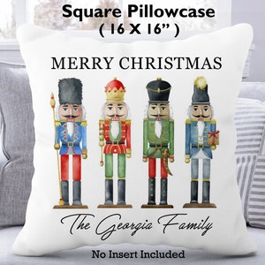 Personalisiertes Weihnachtskissen, Weihnachten Nussknacker Familienkissen, Familie Weihnachtsdekoration, Winter Dekor, 2022 Weihnachtsgeschenk, Housewarminggeschenk