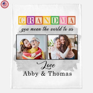 Custom Photo Collage Christmas Blanket,Holiday Gift for Grandpa or Grandma,Personalized Gift with Picture Blanket,Picture Collage Pillowcase