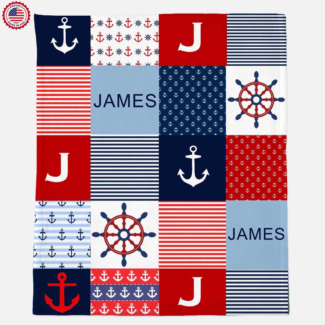 Custom Baby Blanket Baby Blanket Name Baby Blanket Navy Etsy UK