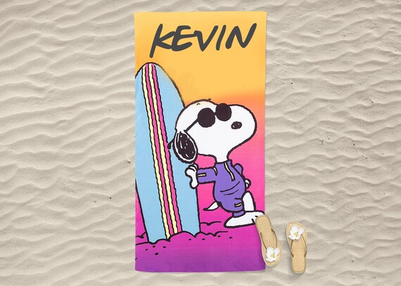 Personalized Peanuts-snoopy Surf's Beach Towel,snoopy Dog Beach
