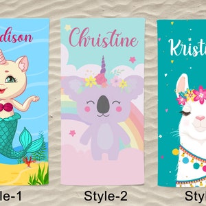 Personalize Friends Beach Towel, Llama Towel,Koala Towel,Mermaid,Unicorn Towel ,Custom Baby Gift,Kids Pool Towel,Party Favor,Birthday Favor