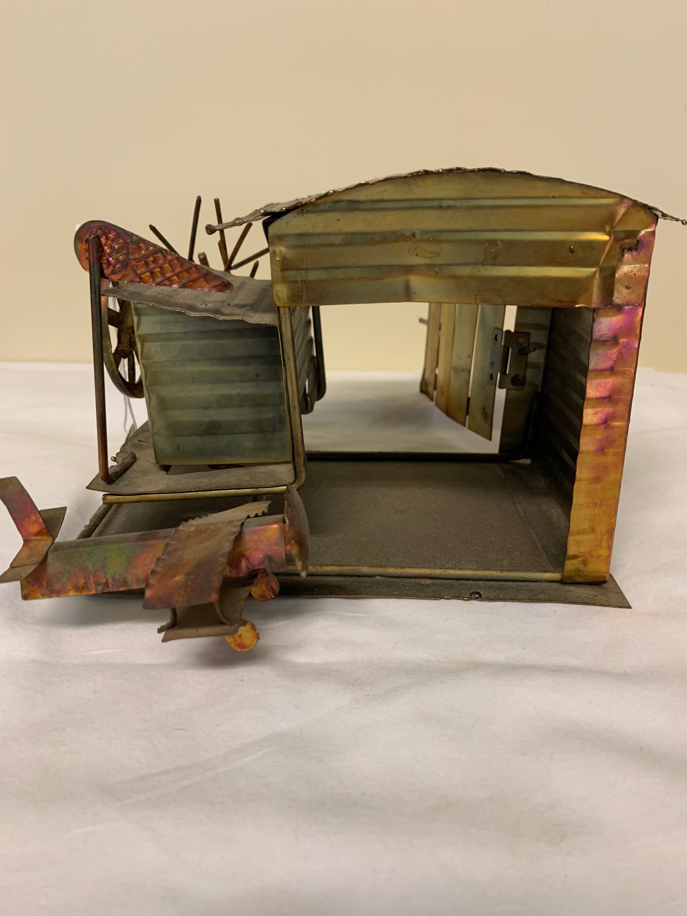 Vintage Copper Music Box Revolving Airplane Plane Etsy
