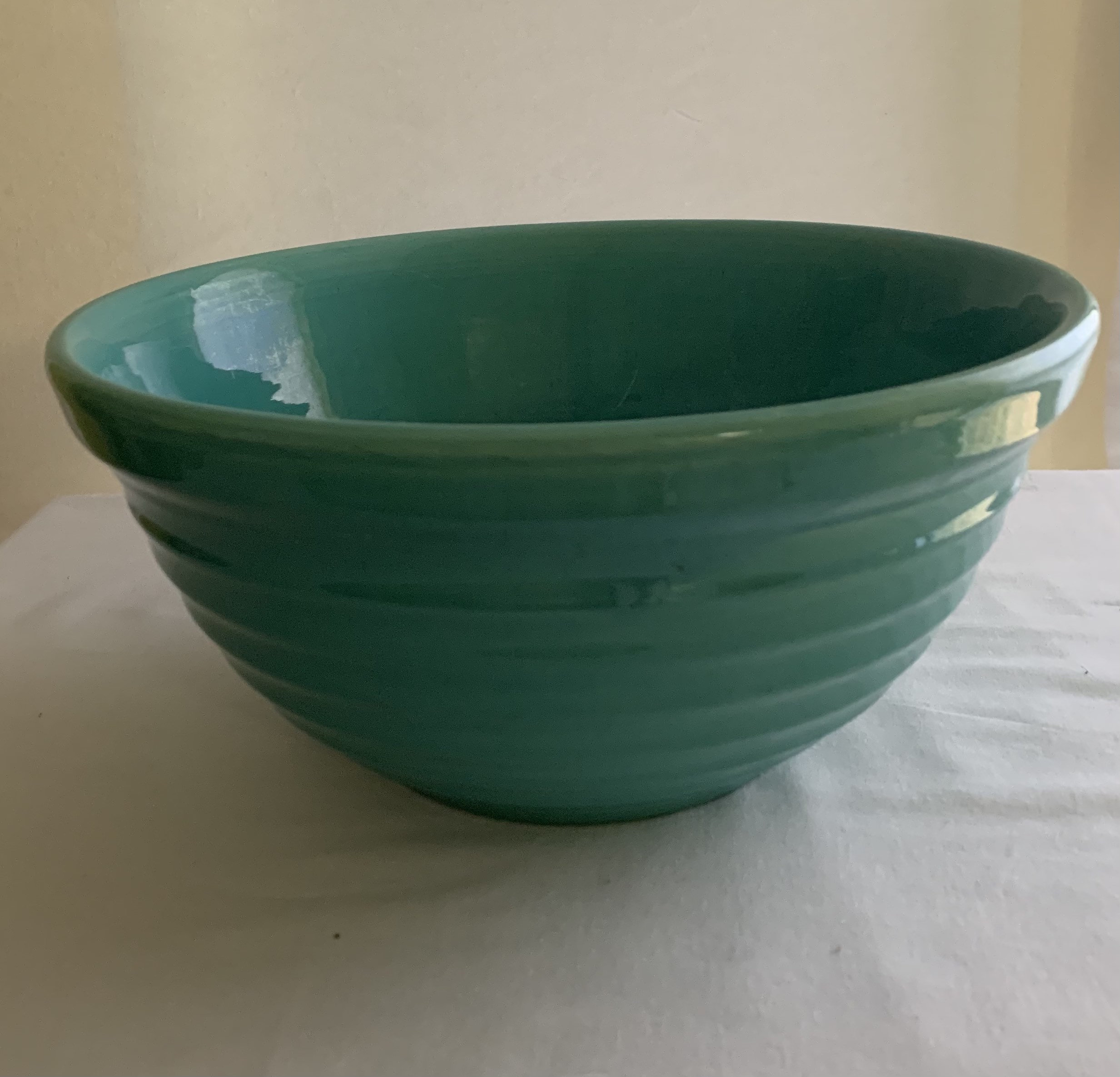 Vintage Bauer Pottery Mixing Bowl 12 Jade Green Etsy