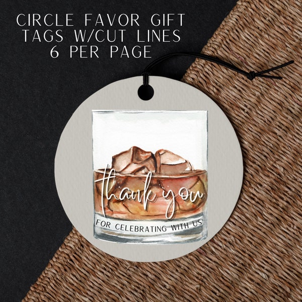Bourbon Printable Gift Tag, Cocktail Gift Tag, Party Favor Tag, Cocktail Party Tag, Thank You Tag, Party Gift Tag, Wedding Favor, Whiskey
