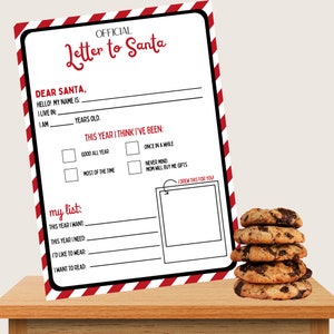 Kids Letter to Santa PRINTABLE, Official Letter to Santa, Santa Letter Template, Christmas Fill In the Blank, Christmas Activity for Kids