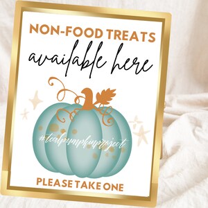 Teal Pumpkin Printable Sign, Allergy Friendly Halloween Sign, Digital Download, Non Food Halloween Printable, Trick or Treating Sign