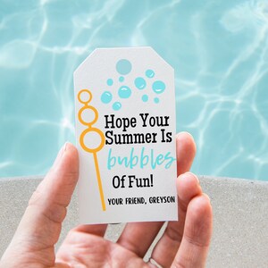 Summer Bubbles Fun Printable Tag, Hope Your Summer is Bubbles of Fun, Bubbles Teacher Gift, Bubbles End of Year Gift Tag, Gift from Teacher