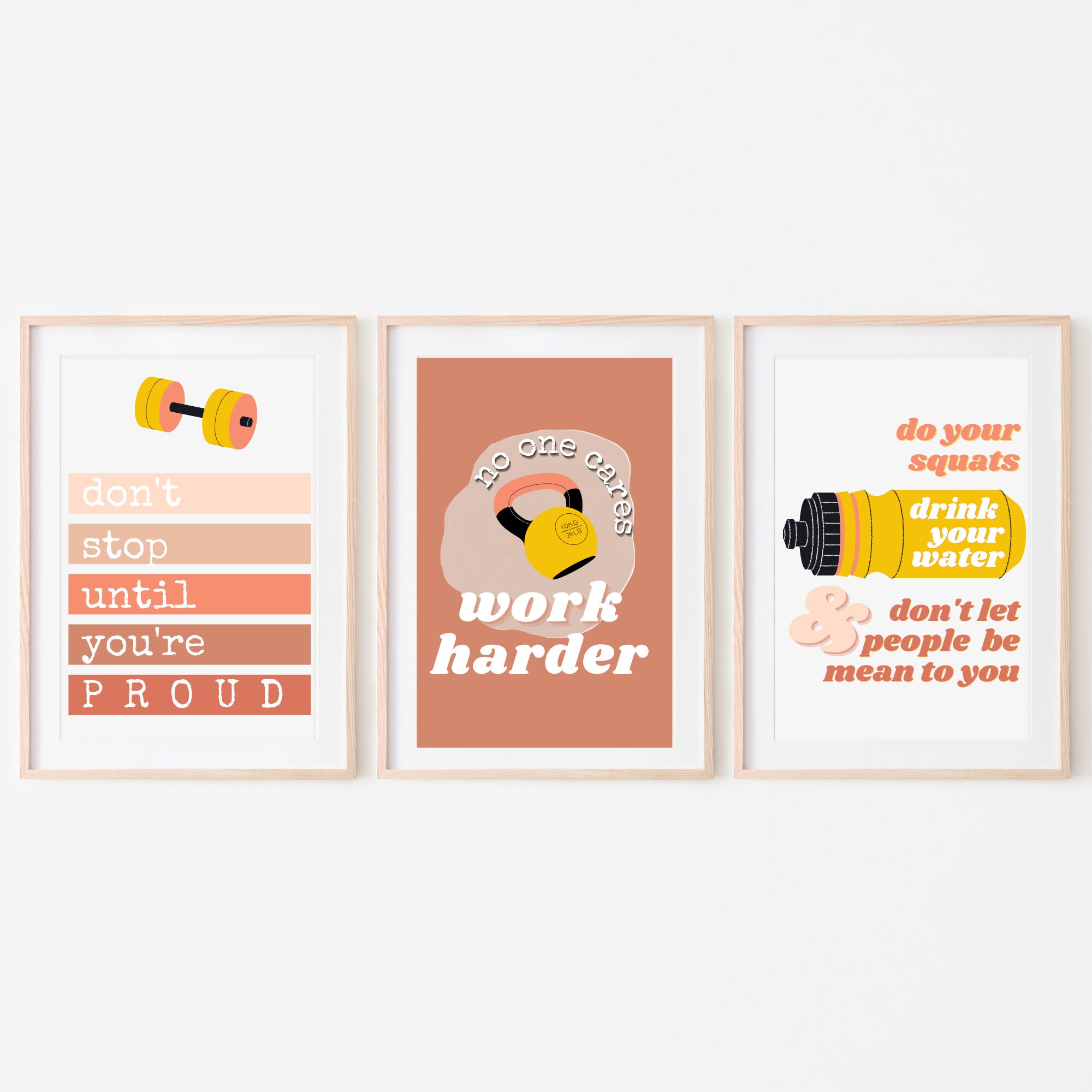 PRINTABLE Gym Wall Art Exercise Motivation Home Gym Decor - Etsy