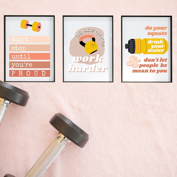 PRINTABLE Gym Wall Art Exercise Motivation Home Gym Decor | Etsy