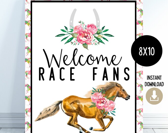PRINTABLE Welcome Race Fans, Derby Party Printable, Derby Party ...