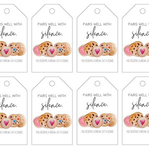 Thinking of You Printable Gift Tags, Pairs Well With Tags, Cookie Gift ...