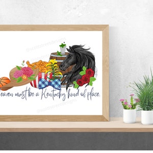 Kentucky State Digital Download, Heaven Must Be a Kentucky Kind of Place, Kentucky Gifts, KY Map, KY Printable, Kentucky PNG, Art Print