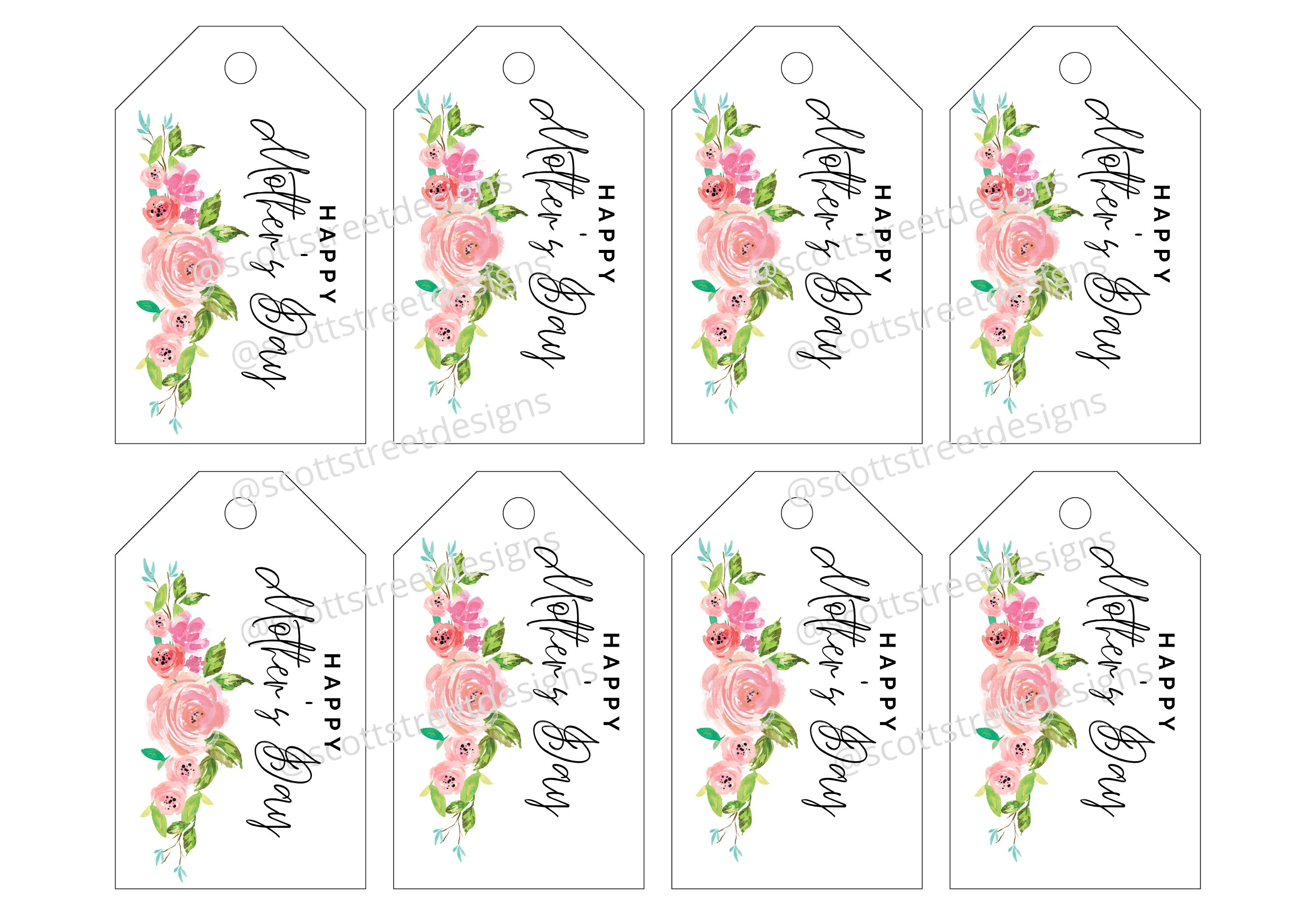 Happy Mother s Day Printable Gift Tag Watercolor Floral Etsy UK Happy Mother s Day Printable Gift Tag Watercolor Floral Etsy UK