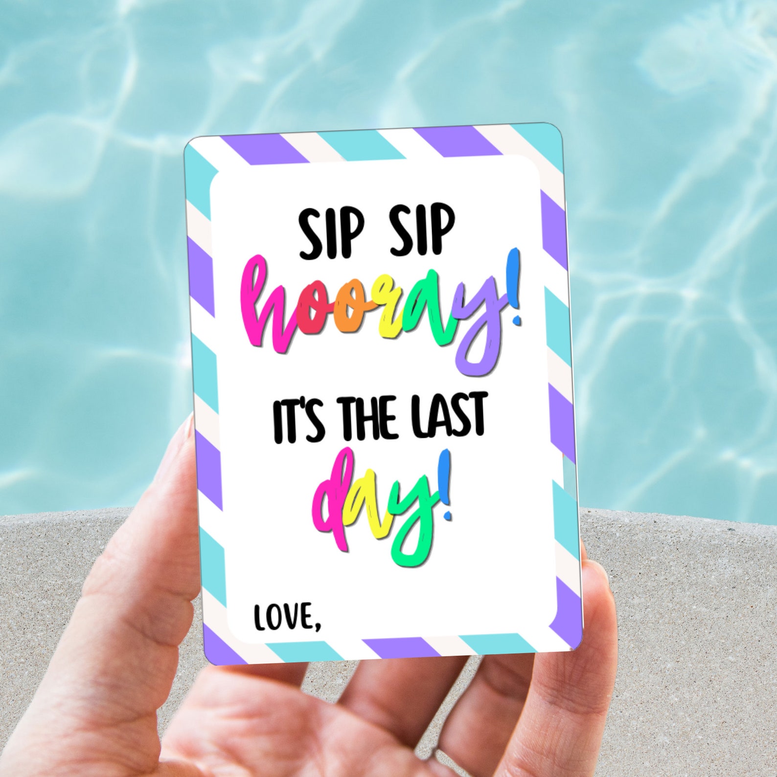 Sip Sip Hooray It's the Last Day Crazy Straw End of - Etsy