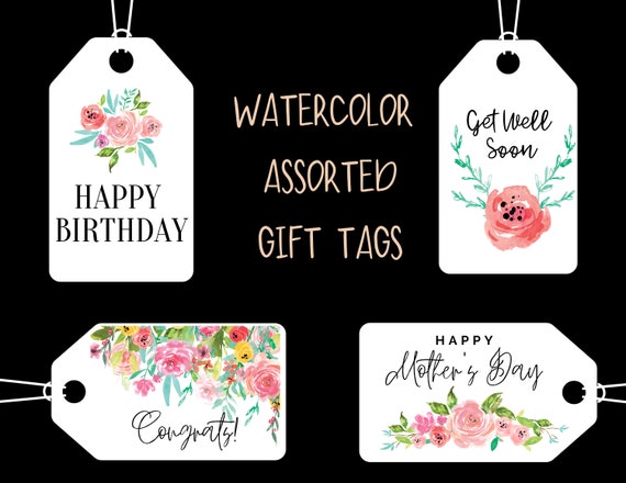 Watercolor Floral Gift Tags