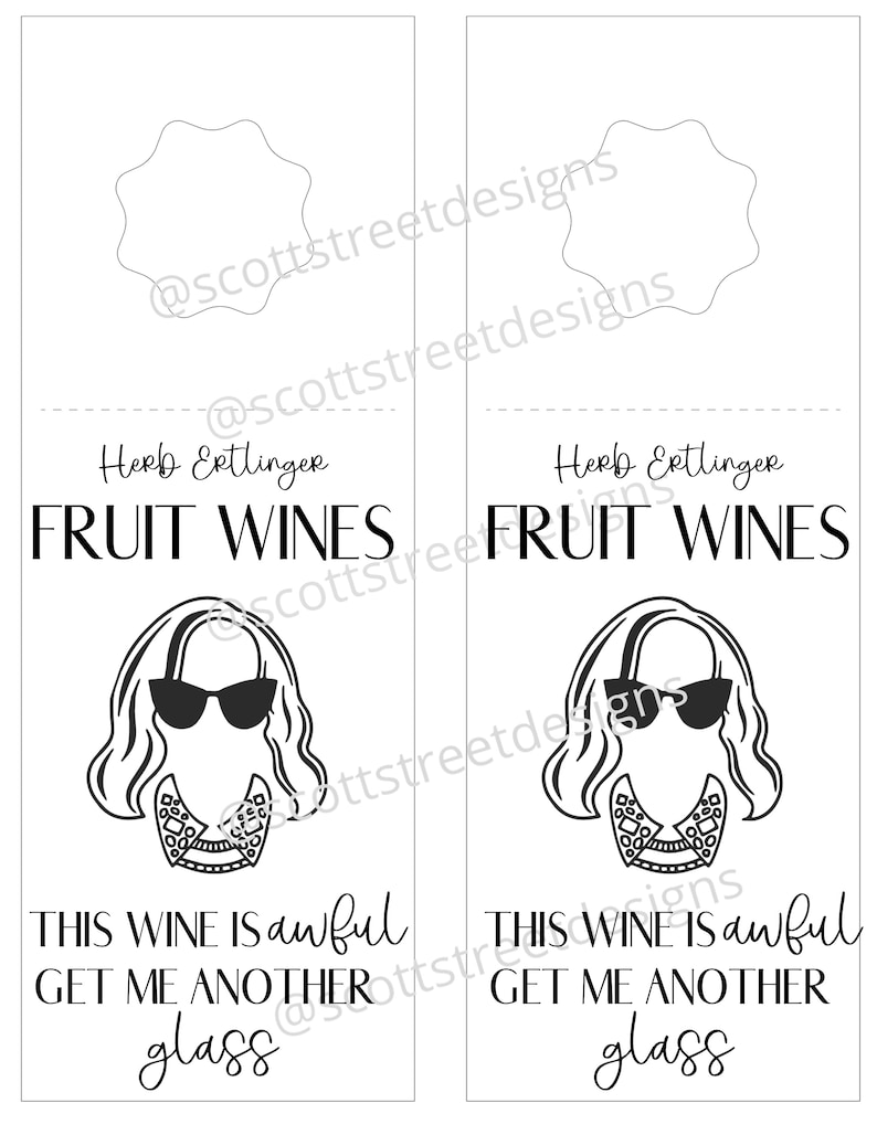 Printable Schitt's Creek Wine Label Moira Rose Wine Herb Etsy