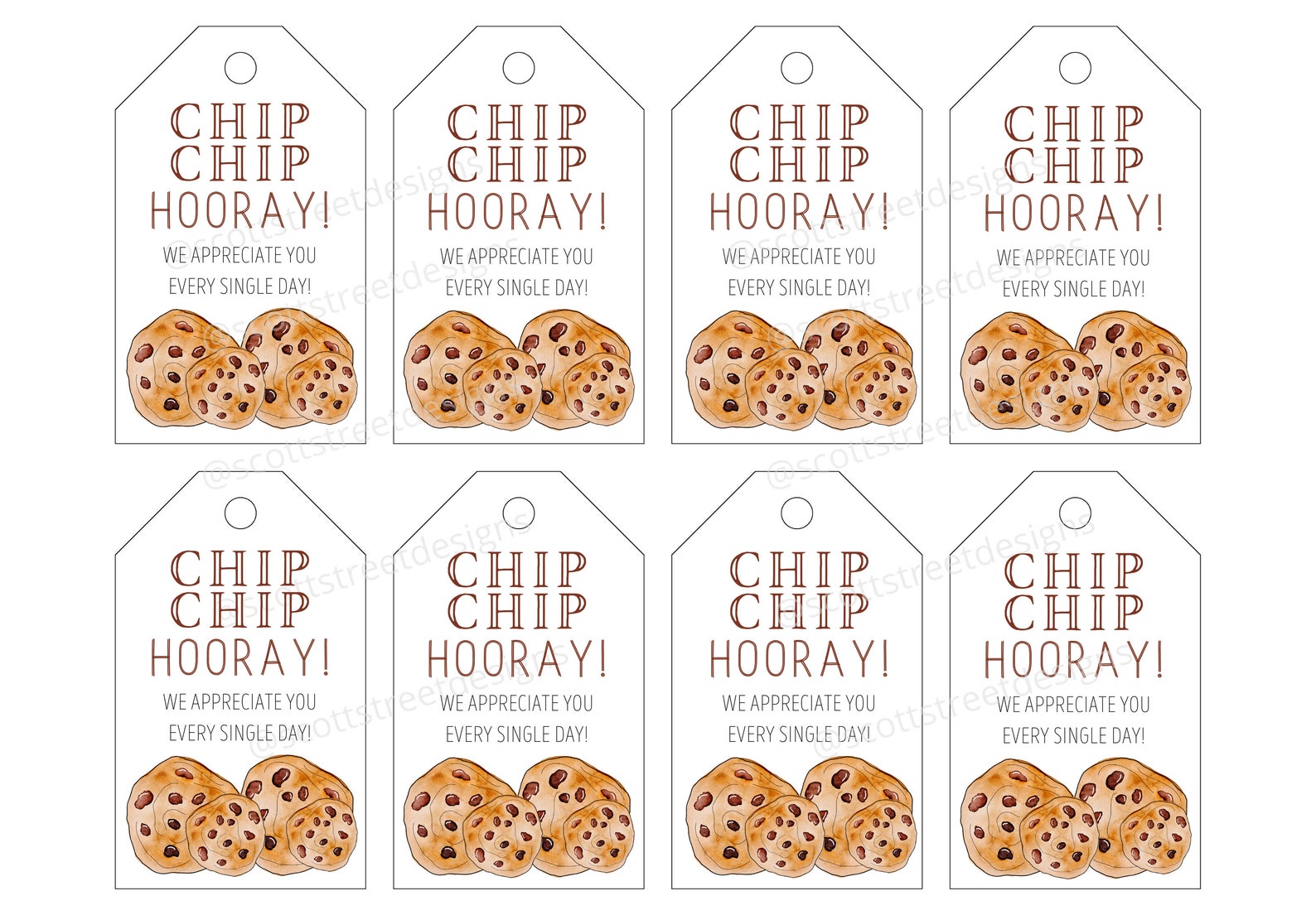 Chip Chip Hooray Printable Gift Tag Appreciation Gift Etsy
