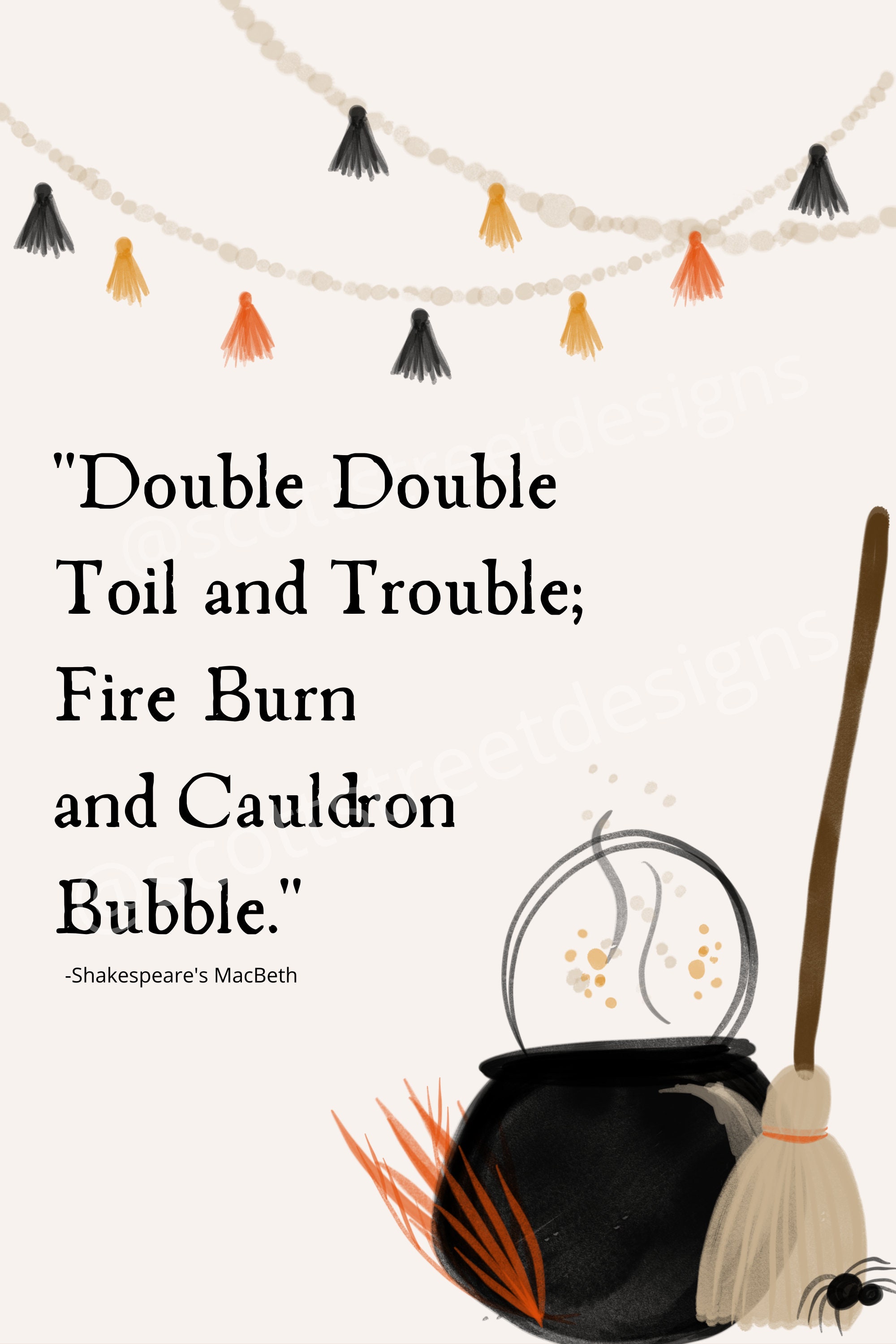 Double Double Toil and Trouble Printable Halloween Sign - Etsy