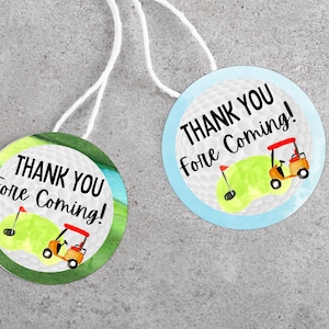Afdrukbare Golf Birthday Party Favor Tag, Golf Gift Tag, Golf Thank You Tag, Fore Tee Verjaardag, Golfbal Tags, Hole in One Verjaardag Tag