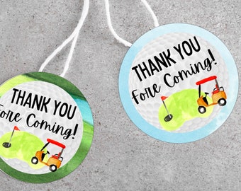 Printable Golf Birthday Party Favor Tag, Golf Gift Tag, Golf Thank You Tag, Fore Tee Birthday, Golf Ball Tags, Hole in One Birthday Tag