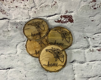 Custom Engraved Home Coaster Wood, 50 States Coasters, Custom Fifty States Coasters, Wood Coasters, Your Saying Coasters, Drink Coasters.