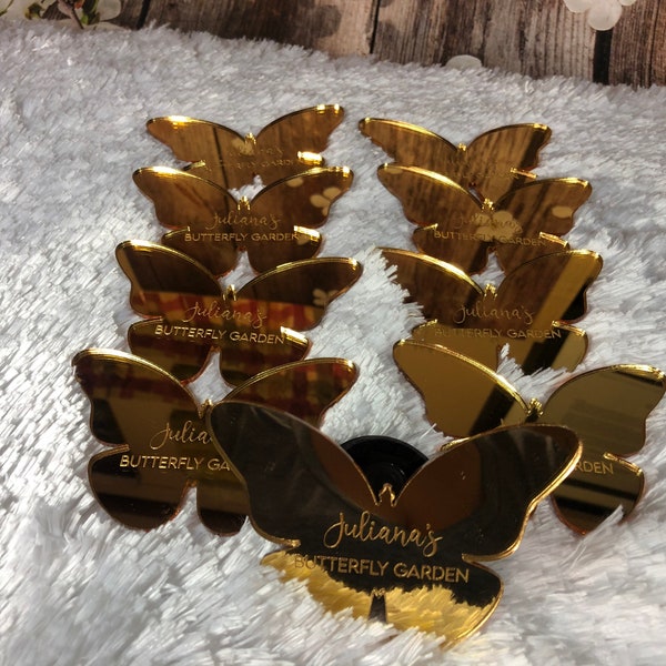 Butterfly party favors, Thank you gifts, Baby shower gifts, Sweet 16 party favors, mirrored party favors, gifts for guests, magnetic gifts.