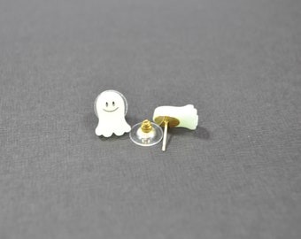 Glow in the Dark Gespenst Ohrring, Halloween, Niedlicher Geist Ohrring, Acryl Ohrringe, Laser Cut Ohrringe, Nickelfrei, Gespenst Ohrstecker