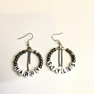 Cute Hoop Hooked Earrings! Different design like LA Lakers, BTS,Harry Styles,And more! All Handmade!!!!