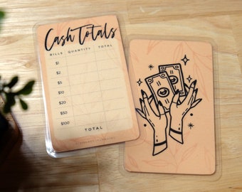 Laminated Cash Breakdown Card | Bank Teller Slip