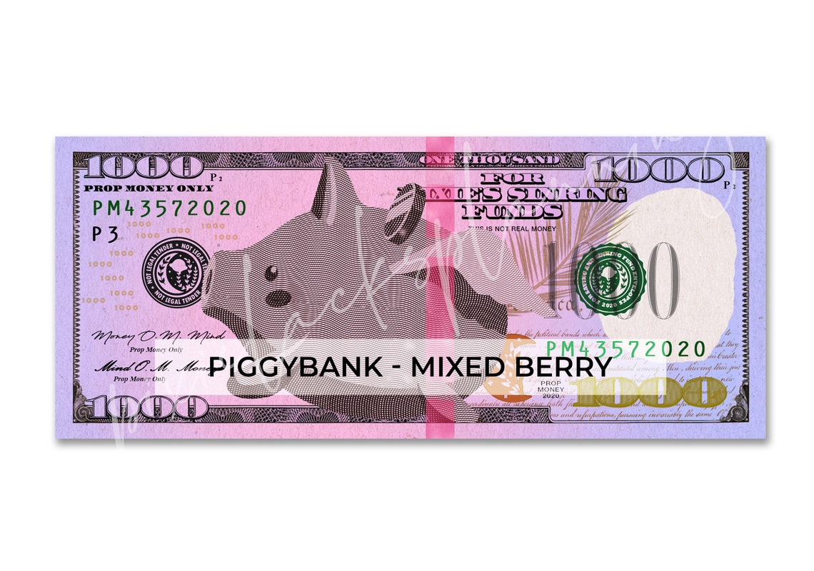 Printable 1000 Dollar Bill Prop 1000 Dollar Bill 1000 Etsy