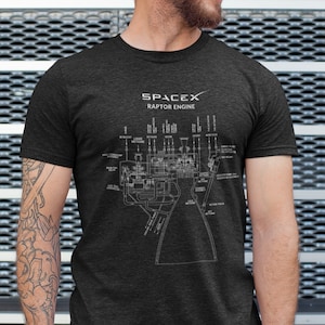 SpaceX Raptor Engine Unisex T-Shirt | Rocket Engine Diagram | Astronomy Lover