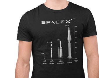 SpaceX Rockets T-Shirt | Falcon 1 to Starship Rockets | SpaceX Lover Gift