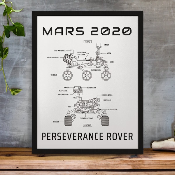 Mars Rover Blueprint Poster Etsy