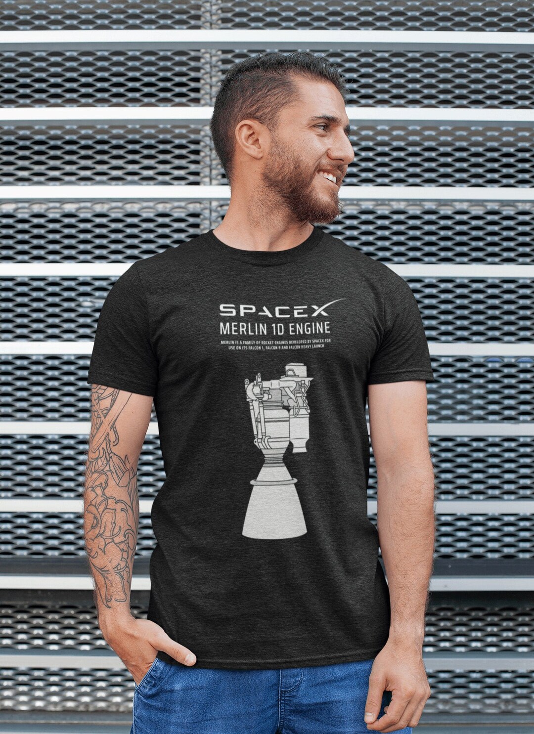 Spacex Merlin 1D Engine Tshirt Spacex Falcon 9 Rocket Engine Shirt
