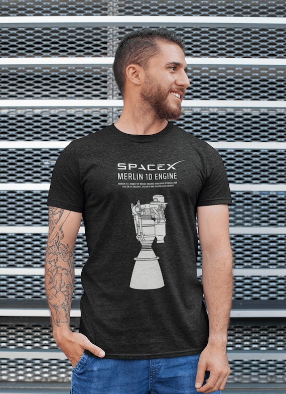 pin farvning Underlegen Spacex Merlin 1D Engine T-shirt Spacex Falcon 9 Rocket - Etsy UK
