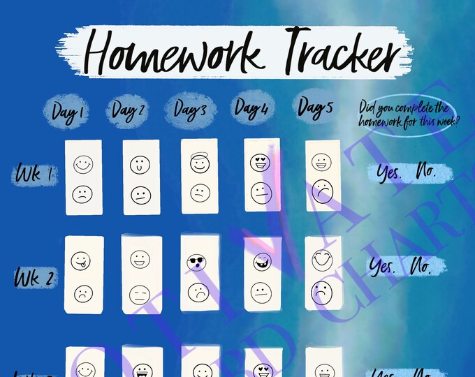 Behavior Chart - Homework Tracker - Reward Chart - Reward System ...
