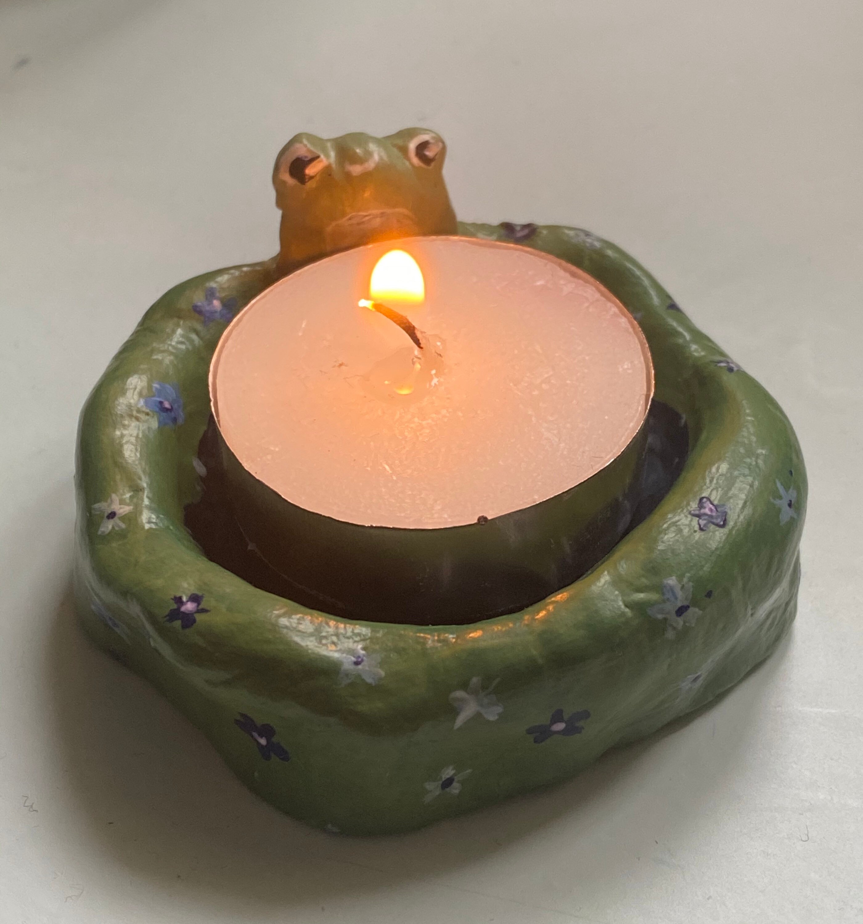 Frog tea light / candle holder custom Etsy
