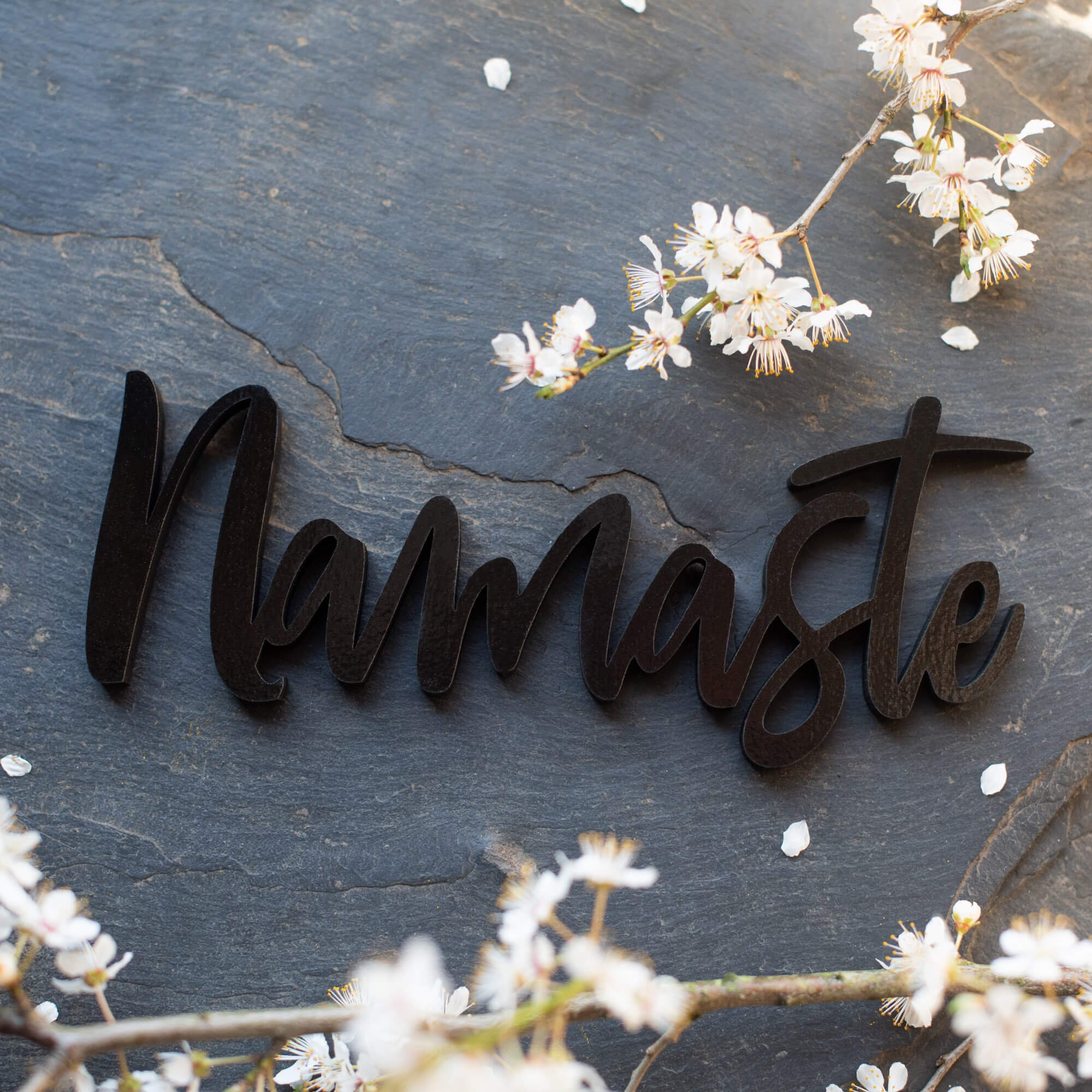 Namaste | Signe en Bois Yoga Studio Décor Citation de Pleine Conscience Cadeau Méditation Art Mur Yo