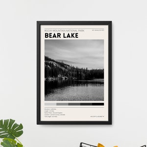 Bear Lake / Rocky Mountain National Park / Vintage National Park Poster / Retro Wall Decor / Minimalist Home Decor / Photography Prints