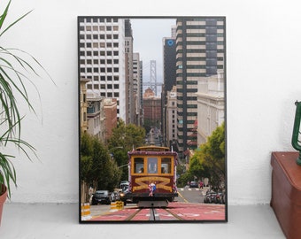 Fotografía de San Francisco / City Trolley Print / California Home Decor / California Avenue Wall Art