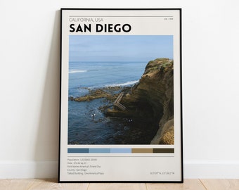 San Diego Poster / Lifeguard Stand / Vintage Beach Poster / Retro Wall Art / Minimalist Home Decor / Urban Photography Prints / City Beach