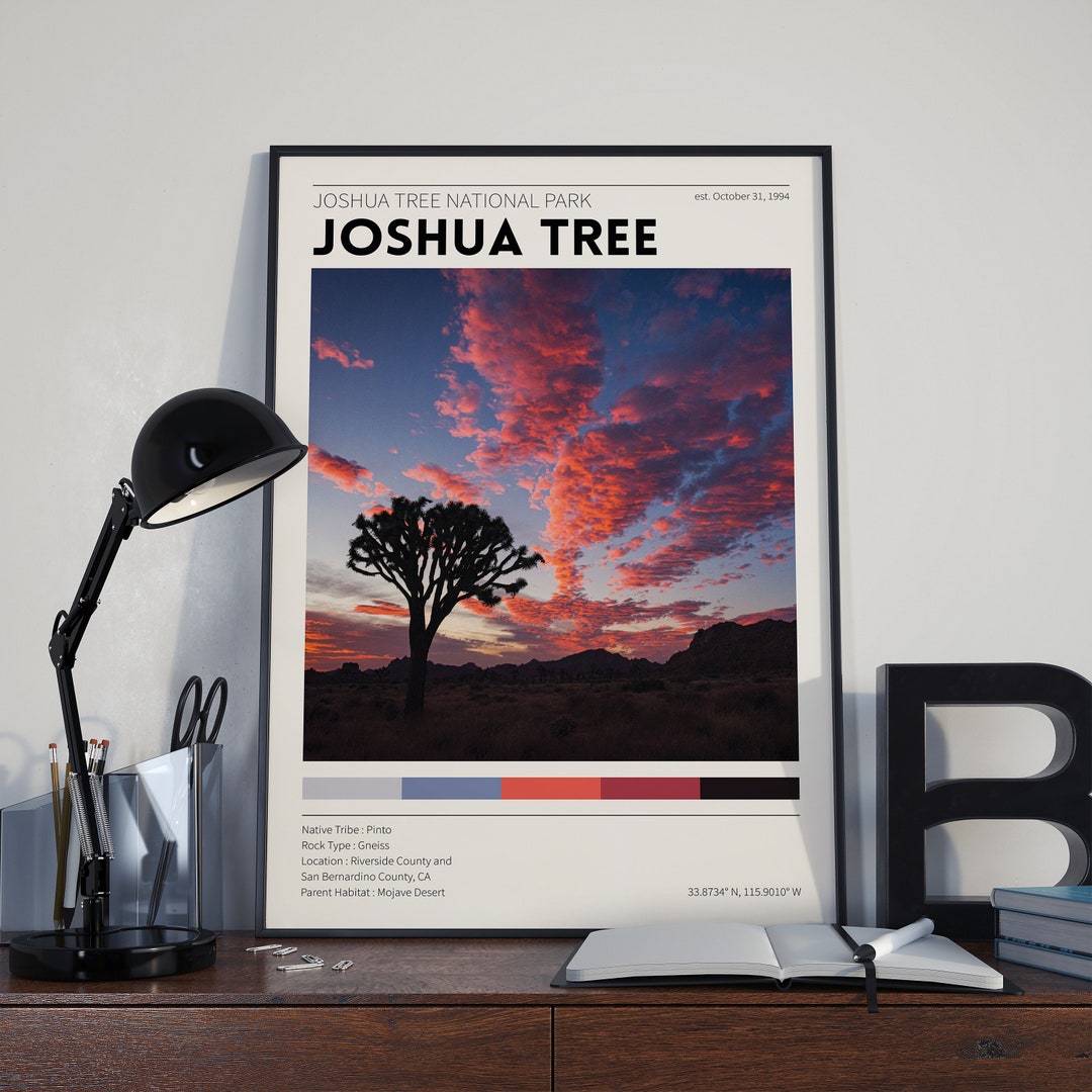 Joshua Tree National Park Poster / California Travel Print / Vintage ...